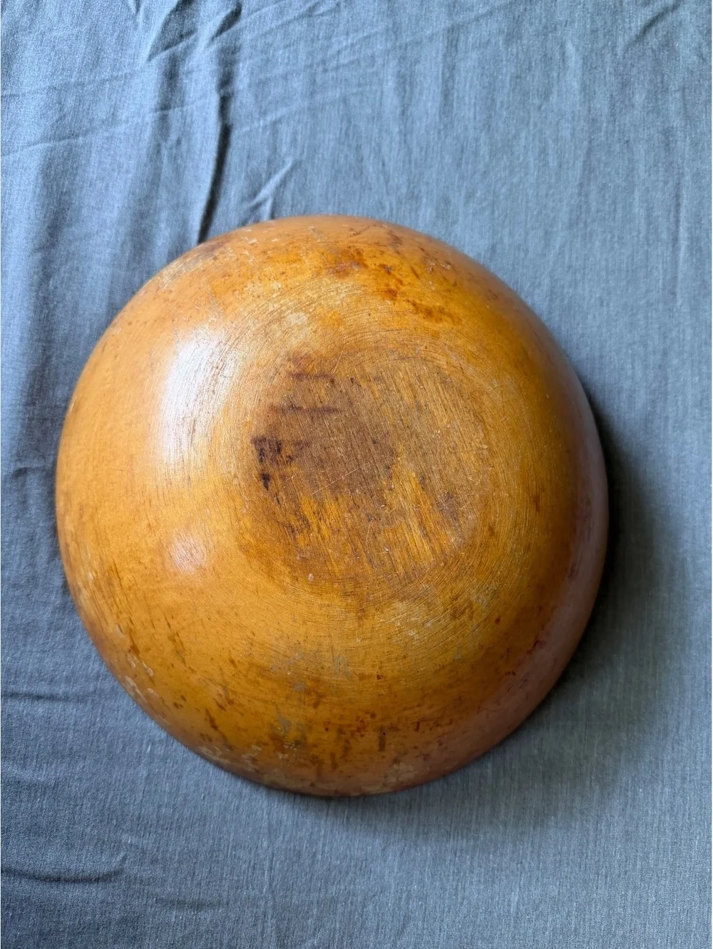 1950s Primitive Wooden Dough Bowl Painted Vegetables Decorative